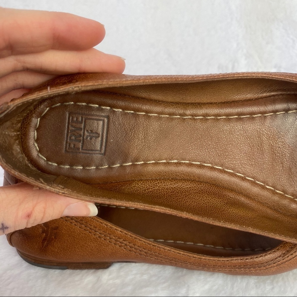 Frye Carlson Ballet Flat Chestnut Brown Leather - Picture 7 of 10